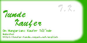 tunde kaufer business card